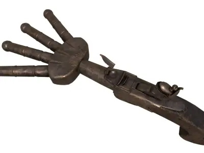 Flintlock Pistol Low-poly 3D model