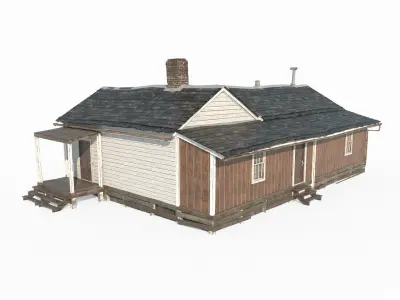 19th century connected residential buildings 3D model