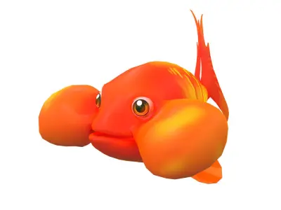 Bubble Eye fish animated   Low-poly 3D model