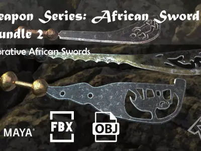 Weapon Series - African Sword Bundle 2 - Decorative Swords 3D model