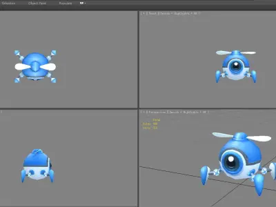 Cartoon spider robot Low-poly 3D model