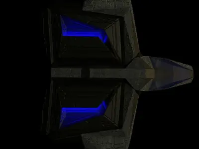 Low poly scifi super sonic spacecraft Low-poly 3D model