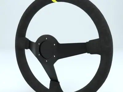 Steering Wheel Sparco R368 Black 3D model