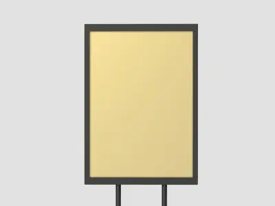 Style advertisement close to a park and street in beautiful city 3D model