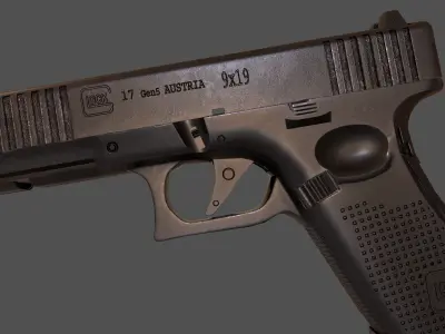 GLock 17 Gen 5 for Games Low-poly 3D model