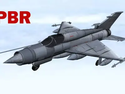 Fighter Jet Flying In Sky Plane V18 Low-poly 3D model