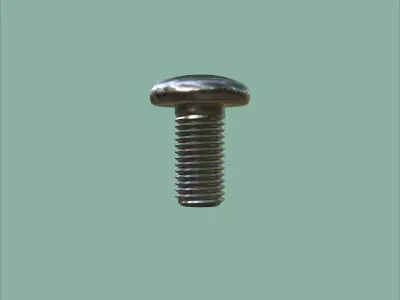 Steel Stained M8 Bolt Allen Pan Head 3D Model 3D model