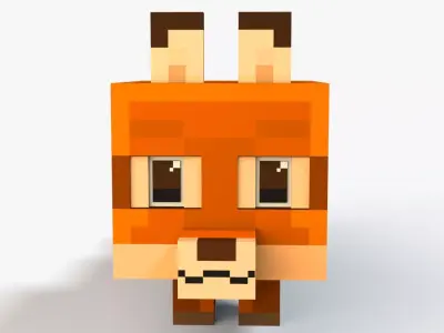 Minecraft Cute Fox Low-poly 3D model