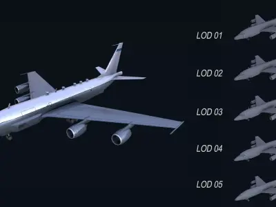 Asset - Army - Boeing RC 135 3D MODEL REALISTIC Low-poly 3D model