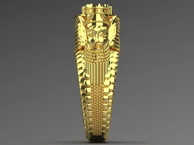 Man ring Achaemenid design with black gem model mr0197 3D print model