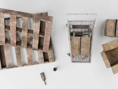 Trash Free low-poly 3D model