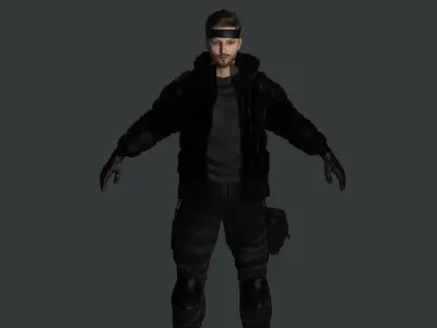 AAA 3D REALISTIC MALE CHARACTER - GUN SHOOTER MILITARY GTA WAR Low-poly 3D model