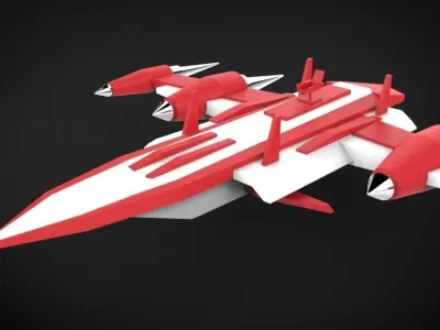 Spaceship RG77 Low-poly 3D model