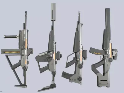 Sci fi elite rifle collection 3D Model Pack purchase