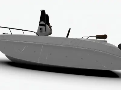 4K Motor Boat Salyut 430 Arnold Material Low-poly 3D model