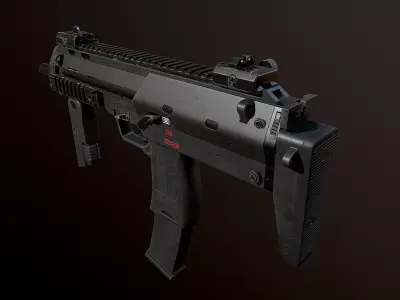 MP7 submachinegun 4K PBR Textures AAA Low-poly 3D model