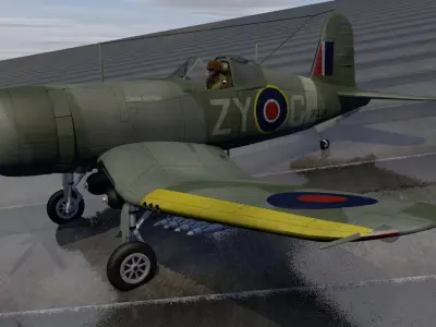 Chance Vought F4U-1D Corsair 3D model