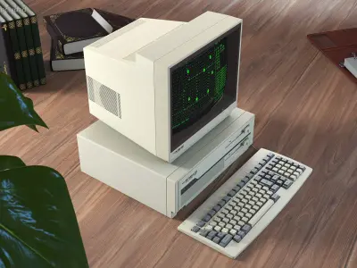 Japanese Retro Personal Computer Nec PC 98 3D model