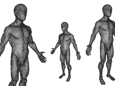 Rigged Human Pose 3D Model AI Game Dev PBR Textures 3D model