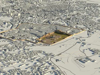 Al Aqsa Mosque Jerusalem Low-poly 3D model