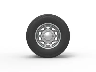Rear custom wheel of semi truck Version 22 Scale 1 to 25 3D print model