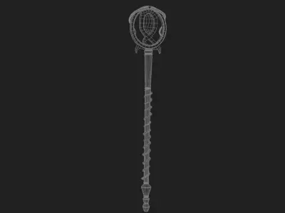 Golden Scepter PBR 3D model