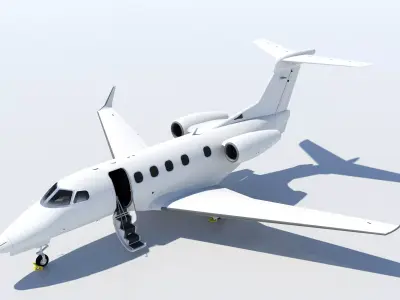 EMB505  Medium Private Jet Low-poly 3D model