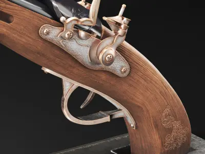 Decorative-gun wooden gun 3D model