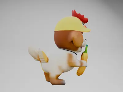 chicken banana dog 3D model
