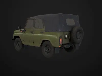 UAZ 469 Bobik Low-poly 3D model