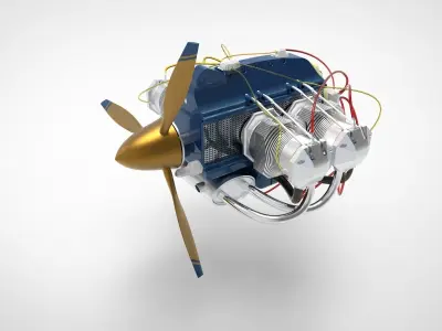 Airplane engine A 3D model