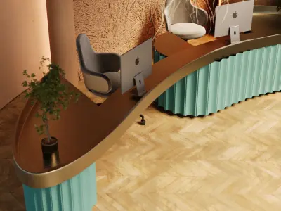 reception hall 3D model 3D model