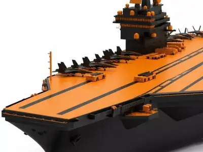 Modern Aircraft Carrier Model Black and High Visibility NAVAL  3D model