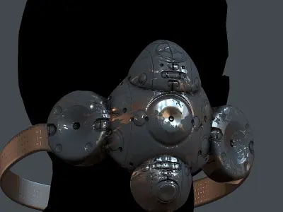 Gas mask helmet 3d model scifi Low-poly Low-poly 3D model