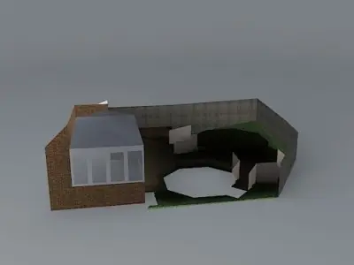 Octagonal themed garden  Free 3D model