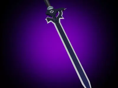 Kirito Sword Elucidator Sword Art Online Low-poly 3D model