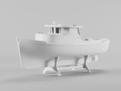 Fishing boat Free 3D print model
