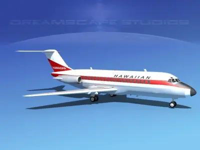 Douglas DC-9-15 Hawaiian 3D model
