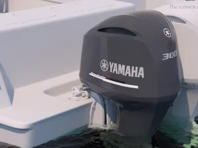 Yamaha 350 V8 Outboard Engine 3D model