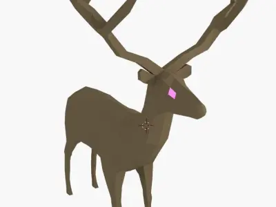 Low Poly Deer Rigged Low-poly 3D model