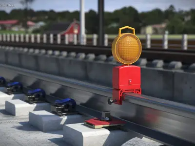 Warning Beacon Lamp Rail Mounted 3D model
