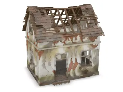 Post Apocalyptic Building Pack Low-poly 3D model