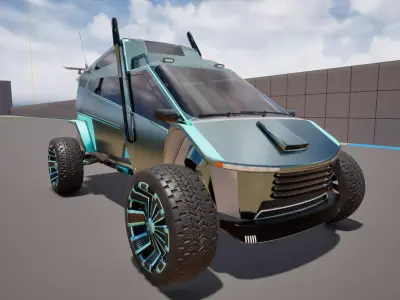 SCIFI Vehicle Optimized for Games VR  and Simulations Low-poly 3D model