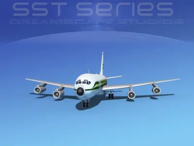 Boeing 707-320 SS Burlington Air Express 3D model