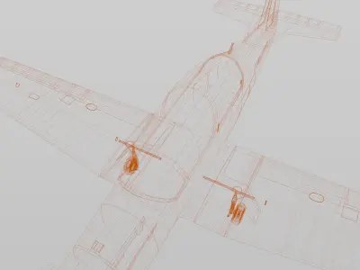 BEECHCRAFT  T-6 C  - TEXAN-II aka TEXAN T1 -  Low-poly 3D model