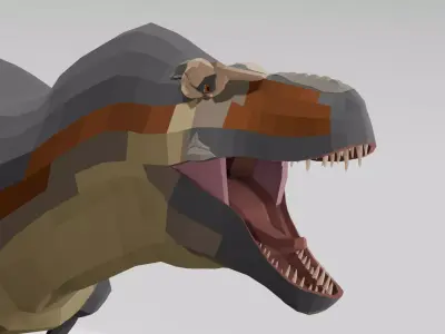 Rigged Low-Poly Tyrannosaurus Low-poly 3D model
