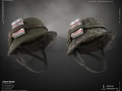 Military Helmet - VOL 01 - Game Ready 3D model