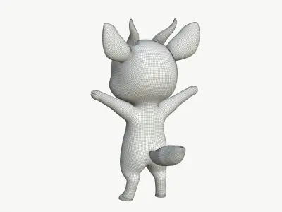 High-Quality Stylized Character Cartoon Gazelle 3D model