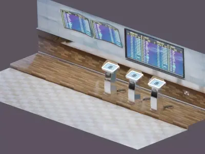 Airport Atm Low-poly 3D model