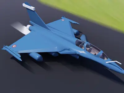 Rafale fighter plane 3D model Low-poly 3D model